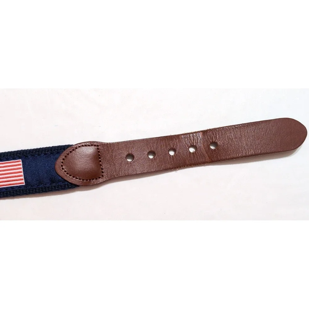 Leather Man Limited USA American Flag Woven Belt Blue ~ Size 34